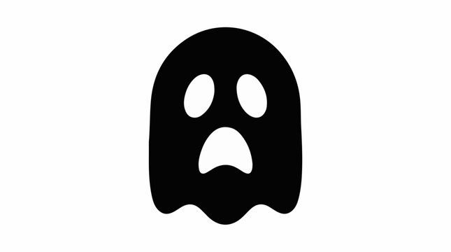 Black silhouette of a spooky ghost icon