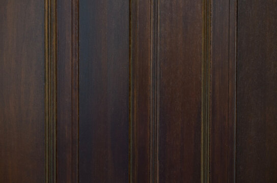 Dark Wood Panel Texture with Vertical Grooves for Interior Background