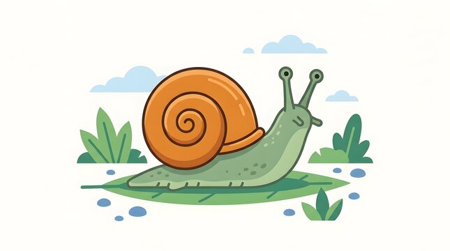 snail on a green background