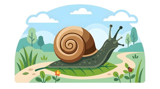 snail on a green background