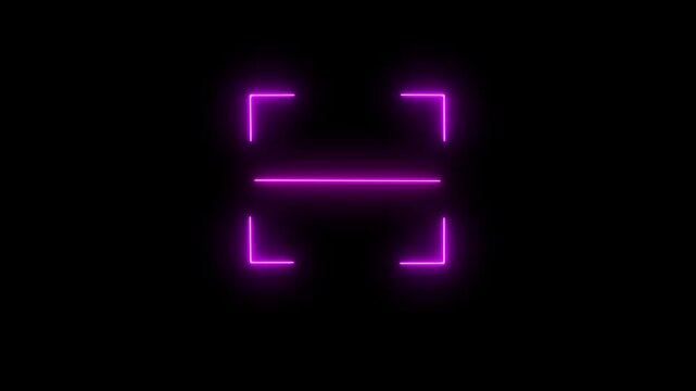 Barcode scanner QR code Neon shine Icon animation isolated on black background, 4k motion graphic.