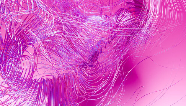 Abstract pink and purple swirling lines and curves with flowing