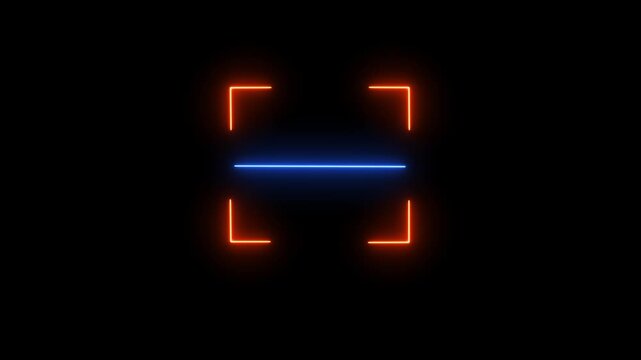Barcode scanner QR code Neon shine Icon animation isolated on black background, 4k motion graphic.