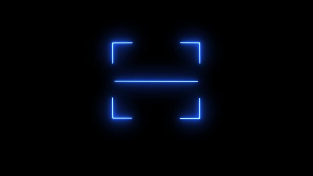 Barcode scanner QR code Neon shine Icon animation isolated on black background, 4k motion graphic.