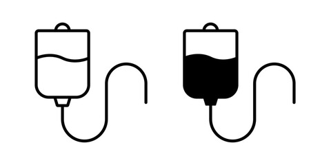 Obraz premium Intravenous Icon represents delivering fluids or medicines directly into a vein through medical equipment during treatment, patient care, and clinical procedures.