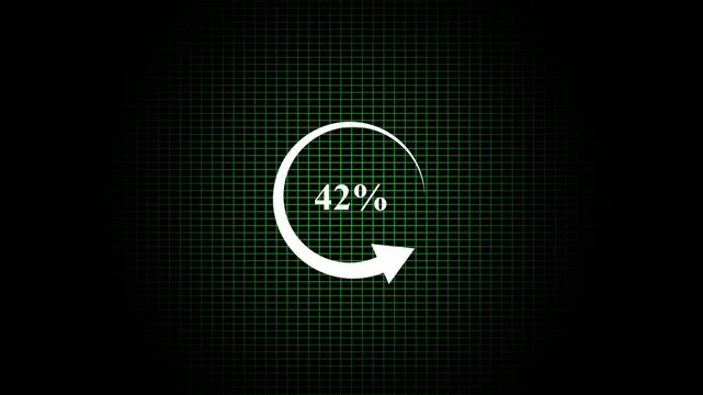 White loading wheel oval graphic animation spinning on transparent background with 0 to 100%. Loading screen animation 4k Motin graphic 