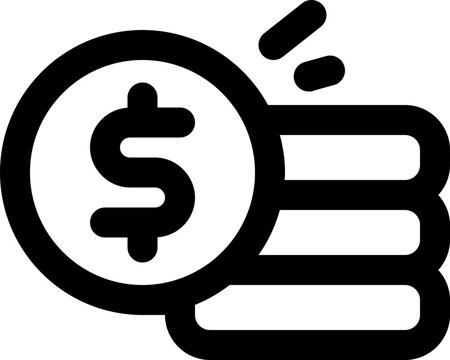 coin line icon. Clean and minimalist vector icon for websites, mobile apps, presentations, and logos. Fully scalable and customizable for any project.