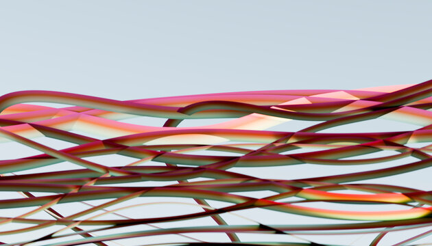 Abstract colorful overlapping lines in digital art