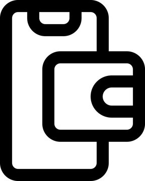 digital wallet line icon. Clean and minimalist vector icon for websites, mobile apps, presentations, and logos. Fully scalable and customizable for any project.