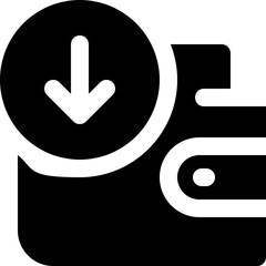 saving glyph icon. Strong and solid vector icon for websites, mobile interfaces, presentations, and visual branding. High quality and easy to edit. © Yaprativa