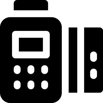 payment terminal glyph icon. Strong and solid vector icon for websites, mobile interfaces, presentations, and visual branding. High quality and easy to edit.