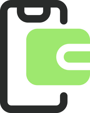 digital wallet dual tone icon. Sleek and modern icon for websites and mobile apps. High quality and easy to edit.