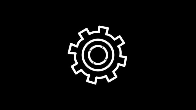 Settings gear icon representing configuration, system control and preferences. Concept of setup, tools and adjustment for user interface, software, web