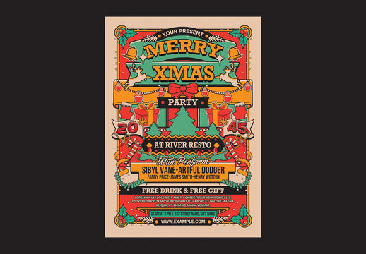 Christmas Party Celebration Flyer Templates