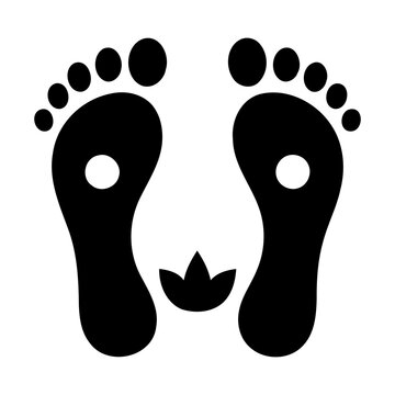 Goddess Lakshmi Charan Paduka Silhouette Graphic with Lotus Motif for Deepavali Floor Rangoli and Stencil Crafts
