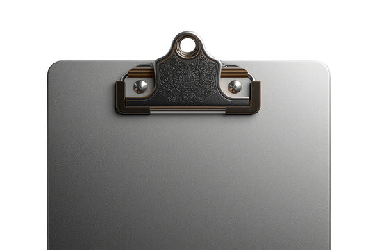 Dark gray clipboard panel with black metal clip