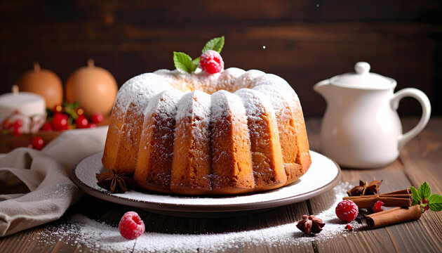 Powdered sugar cake with a soft texture, sweet flavor, and elegant homemade dessert appeal