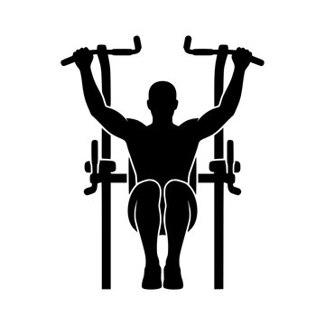 Person performing lat pulldown exercise vector illustration, Lat pulldown exercise illustration