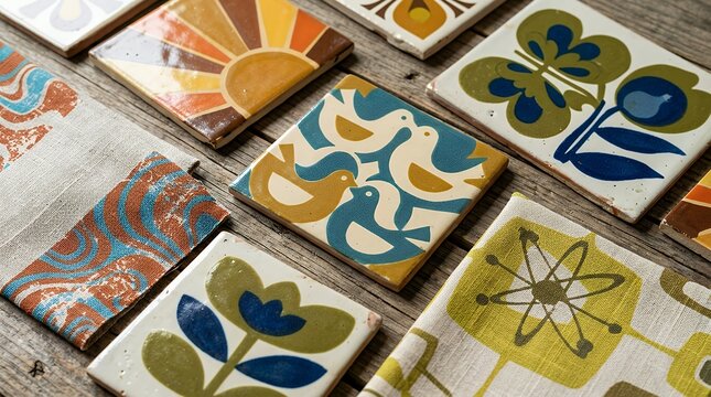 Retro-Inspired Graphic Motifs  Retro-Inspired Graphic Motifs Vintage Patterns Nostalgic Design Old-School Style Retro Aesthetic Print Design Pattern Art Throwback Style Mid-Century Design
