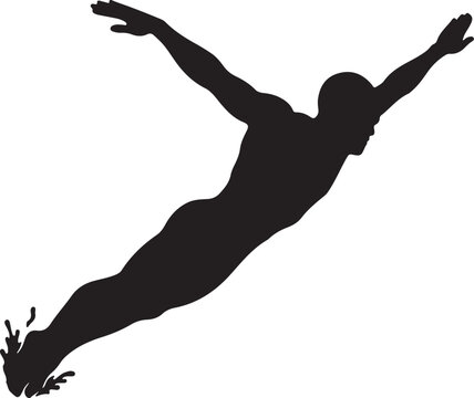 Female swimmer performing butterfly stroke in pool during daytime