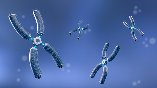 Technical chromosomes, 3d rendering