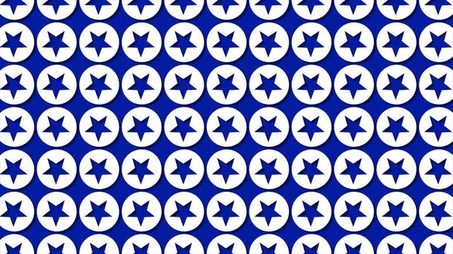 Rotating Blue Star Circles Pattern Seamless Loop Background