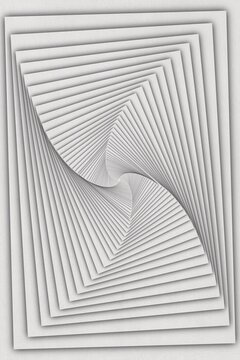 The abstract geometric pattern creates a 3d optical illusion