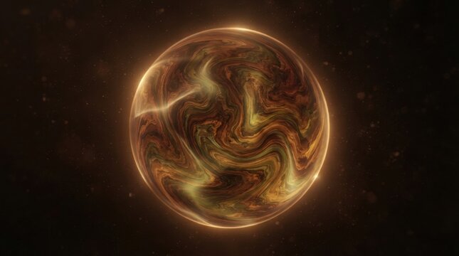 Abstract Blue Cosmic Background with Glowing Circles, Earth, Moon, Stars and Galaxy Light in a Futuristic 3D Universe