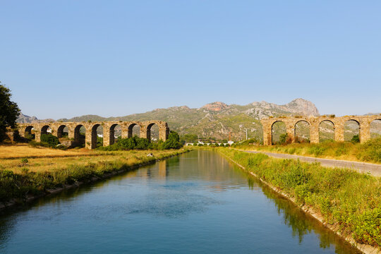 Turkey, Serik, ancient town Aspendos, Aqueduct