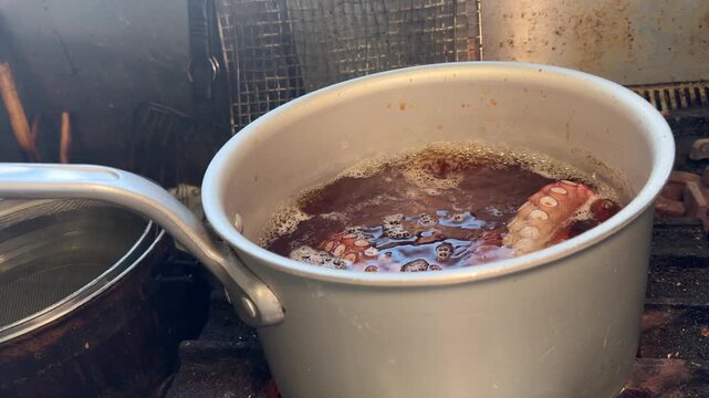 Octopus and Tongs in a Pot of Soy Sauce Broth: Japanese Stew (Tako Nimono) at an Izakaya