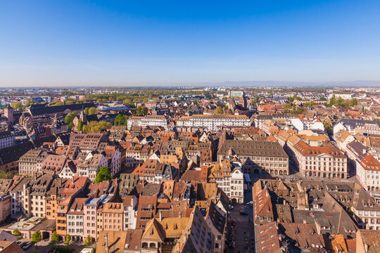 France, Alsace, Strasbourg, Old town, view to Minster