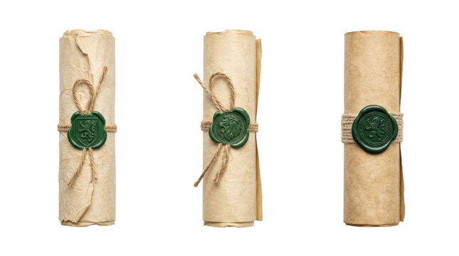 Sealed Parchment Scrolls Trio