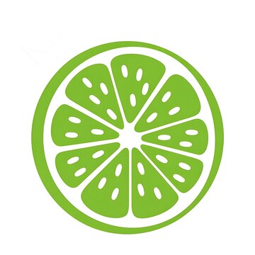 Green lime fruit slice vector icon, citrus food illustration for healthy diet design.