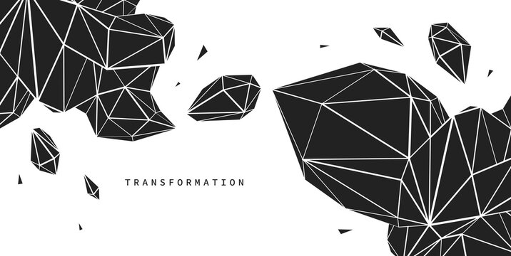 Structural transformation of fragmented forms into a coherent system, expressing process, balance, logic, and the evolution of complex integrated structure.