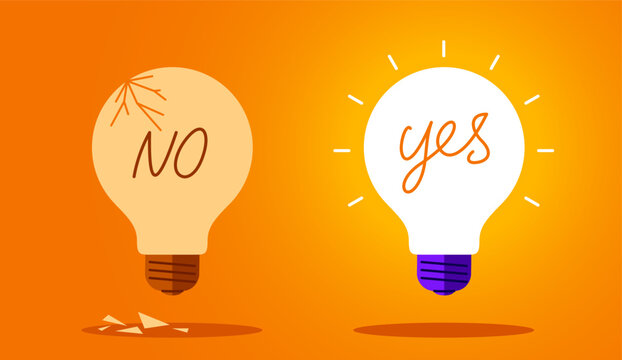 Positive thinking overcoming doubt and negativity. One illuminated idea raised above rejections, criticism and limitations. Concept of confidence, self belief, optimism, persistence, opportunities.