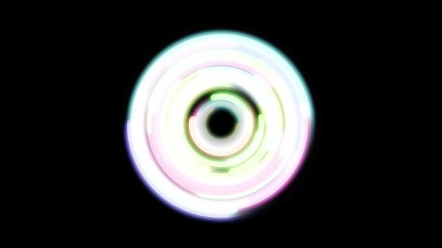 Abstract Futuristic Glowing Circular Portal with Chromatic Aberration Motion Loop