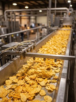 Process of coating powder on a chips in factory