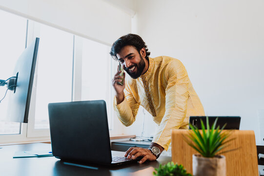 Pakistani Business man in the  office.