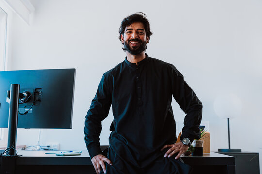 Pakistani Business man in the  office.