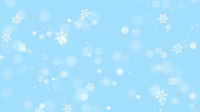 Blue Christmas Snowflake and Glitter Stars Border Frame, Winter Holiday Border with Falling Snow for New Year Celebration and Sale Stream Videos Social media background