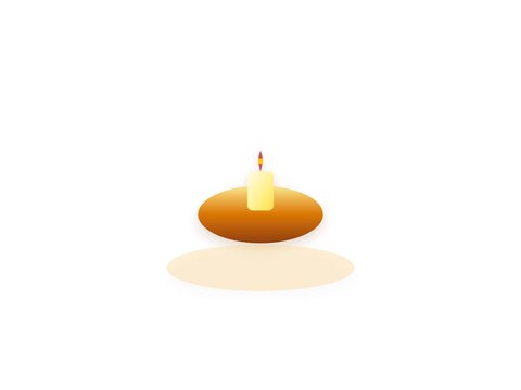 Minimalist illustration of a single glowing candle in soft light