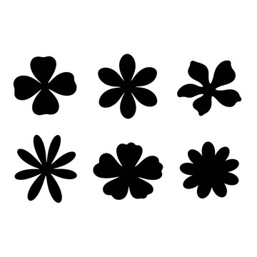 Elegant Floral & Leaf Black Silhouette Bundle