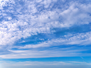 Naklejka premium Blue Sky With Clouds on a Summer Morning