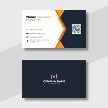 Business card design template, modern professional minimalist visiting card template