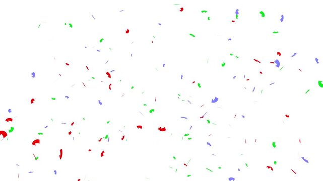 Multicolored confetti party popper explosion and burst animation. concept for birthday party, new year celebration, happy moment.
