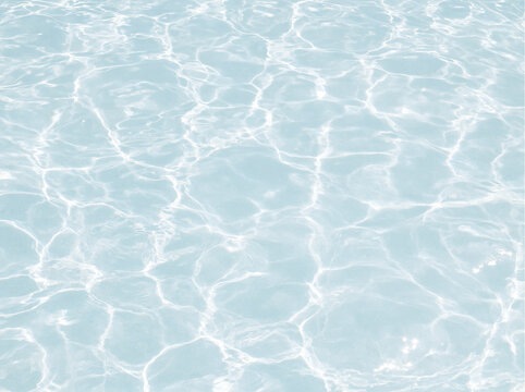 Transparent PNG featuring abstract water caustic light with delicate blue ripples and shimmering reflections, creating an elegant liquid overlay texture for modern pool and sunlight designs.