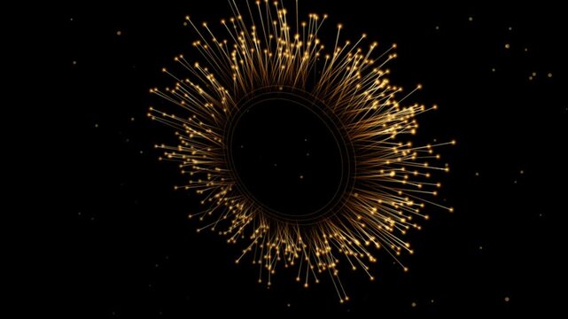 Neon Pink Fiber Optic Ring Loop Sci-Fi Technology Motion Graphic 4k video