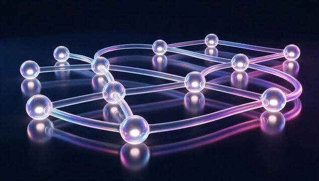 Glowing node and line form an abstract digital network, symbolizing sd wan solution, secure connectivity, and intelligent traffic control.