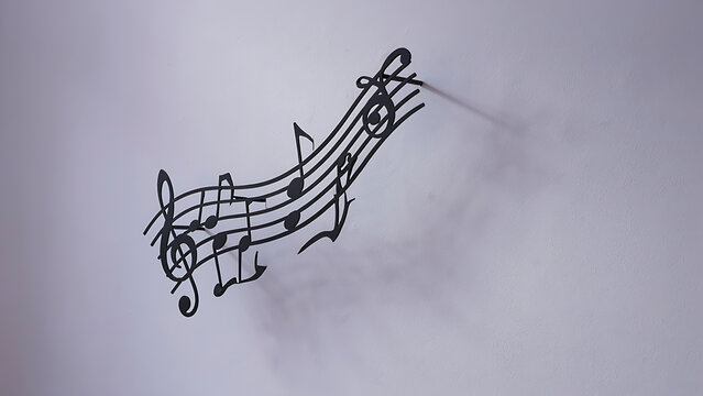Artistic metal musical notes and treble clef home wall decoration