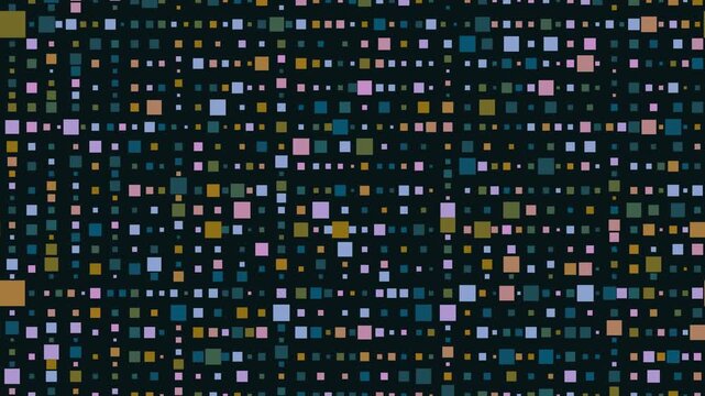 intricate abstract pattern of colorful digital squares and pixels forms a modern technology background, loopable animation